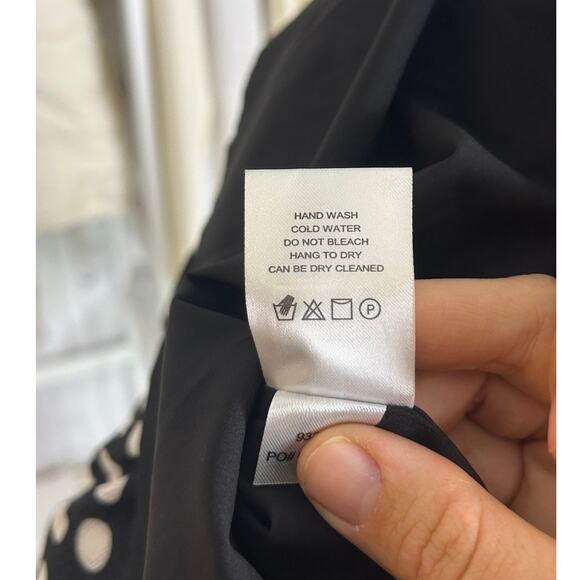 Metrostyle Women's Size 8 Black Polka Dot Ruffle Hem Midi Dress #0417 - Picture 8 of 12